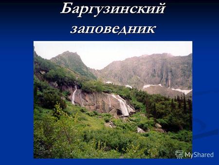 Баргузинский заповедник. ПЛОЩАДЬ ЗАПОВЕДНИКА И МЕСТОНАХОЖДЕНИЕ НА КАРТЕ Площадь заповедника 374 322 га, в том числе 15 000 га составляет заповедная акватория.