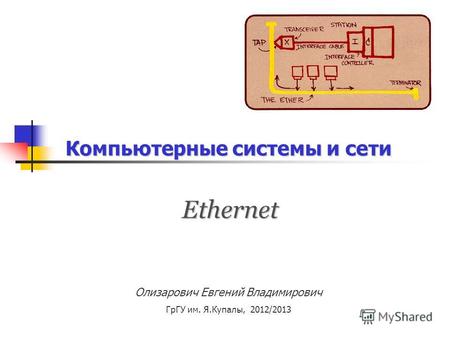 Компьютерные системы и сети Ethernet Олизарович Евгений Владимирович ГрГУ им. Я.Купалы, 2012/2013.