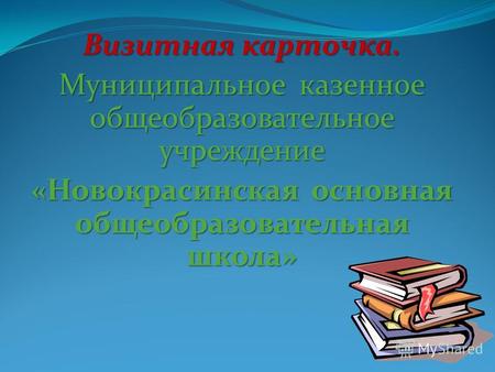 Визитная карточка. Муниципальное казенное общеобразовательное учреждение «Новокрасинская основная общеобразовательная школа»