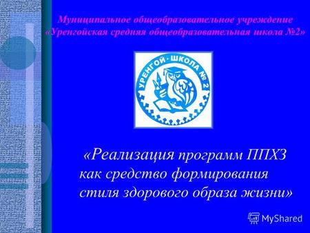 Муниципальное общеобразовательное учреждение «Уренгойская средняя общеобразовательная школа 2» « Реализация программ ППХЗ как средство формирования стиля.