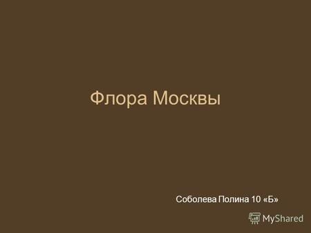 Флора Москвы Соболева Полина 10 «Б». Флора исторически сложившаяся совокупность видов растений, распространённых на конкретной территории или на территории.