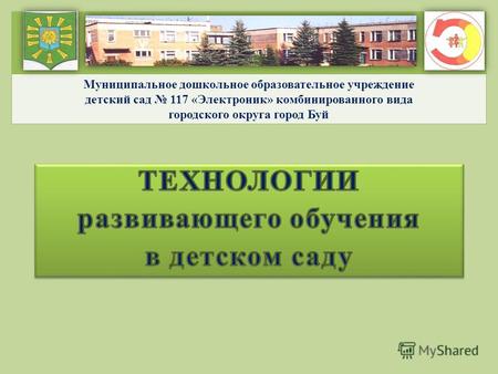 Муниципальное дошкольное образовательное учреждение детский сад 117 «Электроник» комбинированного вида городского округа город Буй.