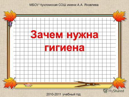 Зачем нужна гигиена МБОУ Чухломская СОШ имени А.А. Яковлева 2010-2011 учебный год.