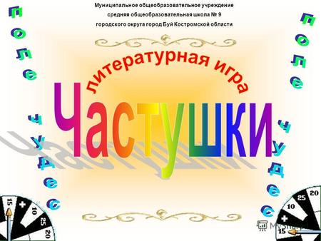 Муниципальное общеобразовательное учреждение средняя общеобразовательная школа 9 городского округа город Буй Костромской области.