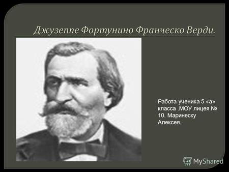 Работа ученика 5 «а» класса.МОУ лицея 10. Маринеску Алексея.