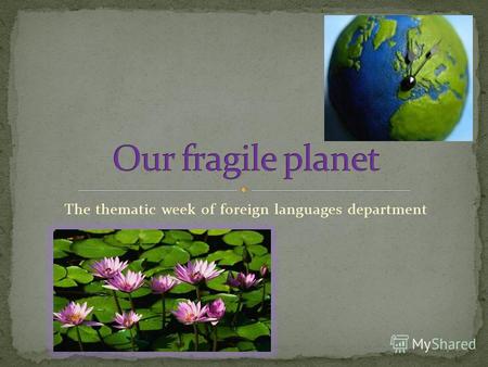 The thematic week of foreign languages department.
