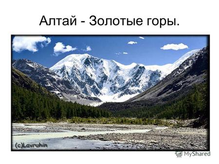 Алтай - Золотые горы.. В переводе с алтайского Алтай - золотые горы.