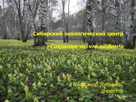 Сибирский экологический центр «Сохраним то, что любим!» Александр Дубынин, директор.