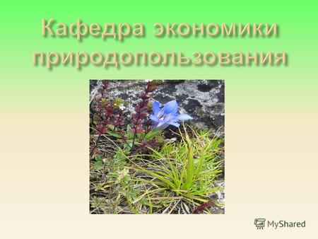 Кафедра экономики природопользования создана в 1979 г. Академик Т. С. Хачатуров - создатель первой в стране кафедры экономики природопользования на экономическом.