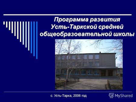 Программа развития Усть-Таркской средней общеобразовательной школы с. Усть-Тарка, 2006 год.