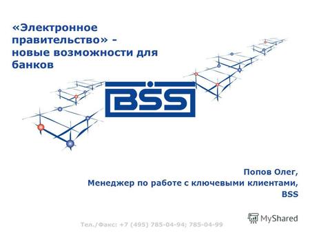 Попов Олег, Менеджер по работе с ключевыми клиентами, BSS «Электронное правительство» - новые возможности для банков.