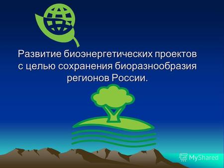 Развитие биоэнергетических проектов с целью сохранения биоразнообразия регионов России.