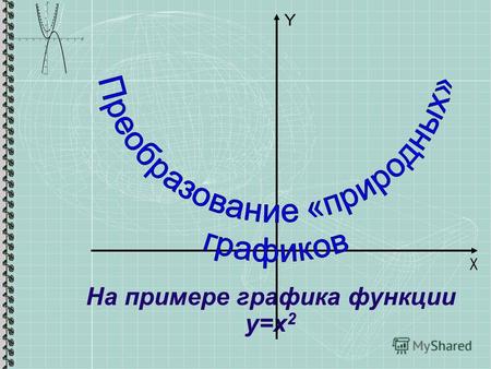 На примере графика функции у=х 2. Цель: Выяснить посредством наблюдений за окружающим миром, меняются ли «природные графики». И если да, то как.