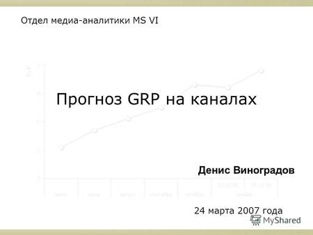 Прогноз GRP на каналах Отдел медиа-аналитики MS VI 24 марта 2007 года Денис Виноградов.