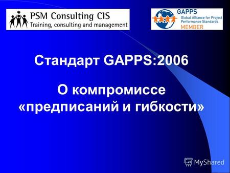 Стандарт GAPPS:2006 О компромиссе «предписаний и гибкости»