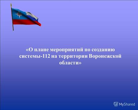 «О плане мероприятий по созданию системы-112 на территории Воронежской области»