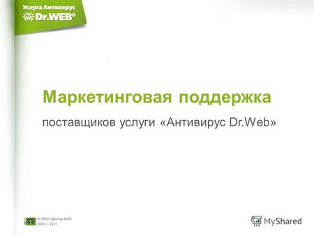 Маркетинговая поддержка поставщиков услуги «Антивирус Dr.Web»