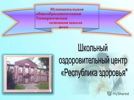 Муниципальная общеобразовательная Тимирязевская основная школа 2010.