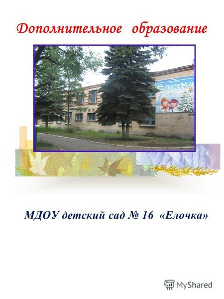 Дополнительное образование МДОУ детский сад 16 «Елочка»