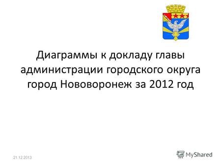 Диаграммы к докладу главы администрации городского округа город Нововоронеж за 2012 год 21.12.2013.