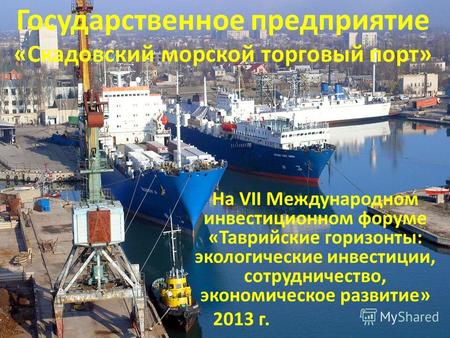 Государственное предприятие «Скадовский морской торговый порт» На VII Международном инвестиционном форуме «Таврийские горизонты: экологические инвестиции,
