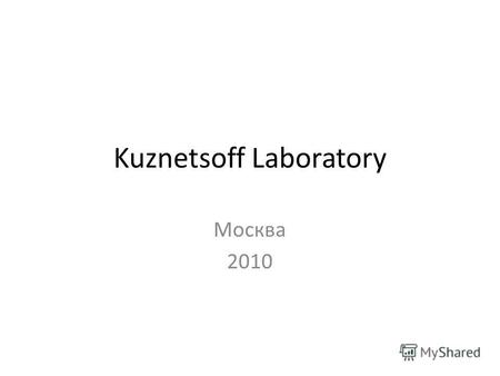 Kuznetsoff Laboratory Москва 2010. ON-line: Информационная среда, обладает всеми атрибутами реального мира, полностью повторяет среду обитания человека.
