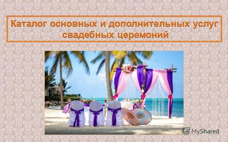 Организация свадьбы: в Кап Кане, на острове Саона или на пляже Макао Выбор свадебной арки или беседки Выбор декора для арки или беседки Выбор аксессуаров.
