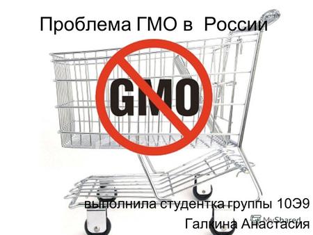 Проблема ГМО в России выполнила студентка группы 10Э9 Галкина Анастасия.