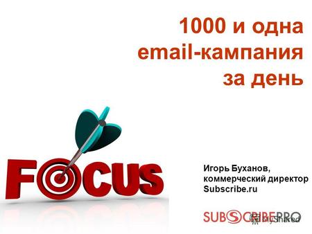 1000 и одна email-кампания за день Игорь Буханов, коммерческий директор Subscribe.ru.