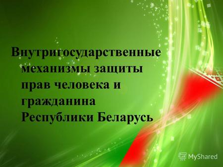 Внутригосударственные механизмы защиты прав человека и гражданина Республики Беларусь.