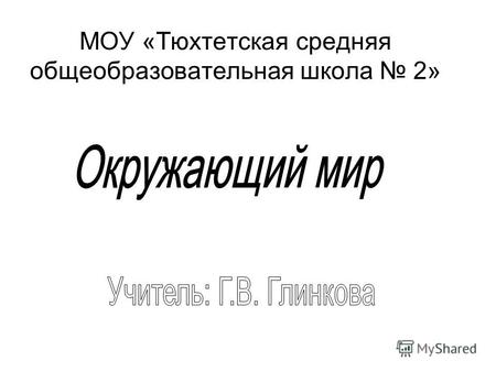 МОУ «Тюхтетская средняя общеобразовательная школа 2»