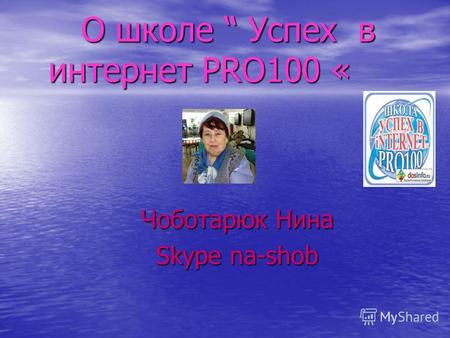 О школе Успех в интернет PRO100 « Чоботарюк Нина Skype na-shob.
