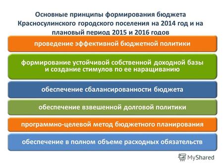 Основные принципы формирования бюджета Красносулинского городского поселения на 2014 год и на плановый период 2015 и 2016 годов проведение эффективной.