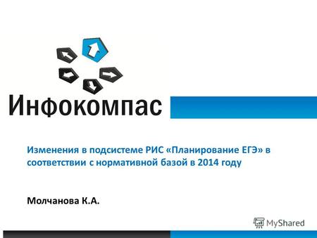 Изменения в подсистеме РИС «Планирование ЕГЭ» в соответствии с нормативной базой в 2014 году Молчанова К.А.