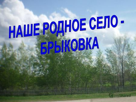 Добро пожаловать в наше село Деревне Брыковка 255 лет.