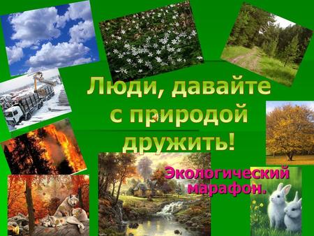 Экологический марафон.. «Кто не любит природы, тот не любит и человека.. Федор Достоевский.