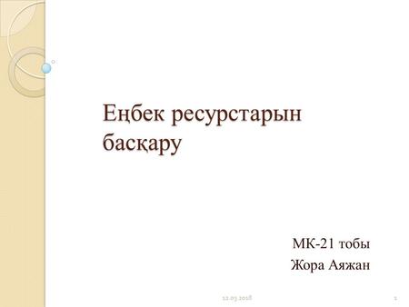 Еңбек ресурстарын басқару МК-21 тобы Жора Аяжан