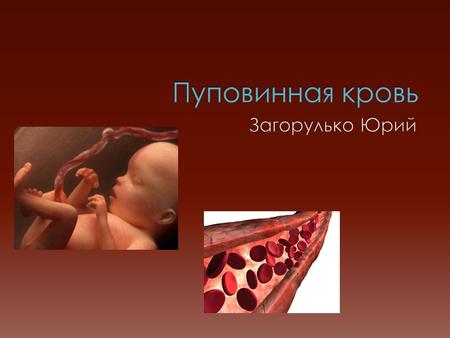 Пуповинная кровь это кровь, сохранившаяся в плаценте и пуповинной вене после рождения ребёнка Клеточный состав пуповинной крови, полностью отражающий.