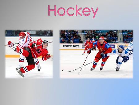 Hockey is a sport in which two teams try to hit a solid, round ball or puck goal - the opponent's goal using the clubs. In each team there is one goalkeeper.