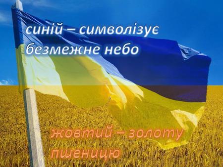 УКРАЇНА кольори державного прапора – синій і жовтий.