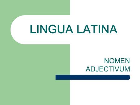 LINGUA LATINA NOMEN ADJECTIVUM. Грамматические категории прилагательного Прилагательные в латинском языке имеют те же грамматические категории, что и.