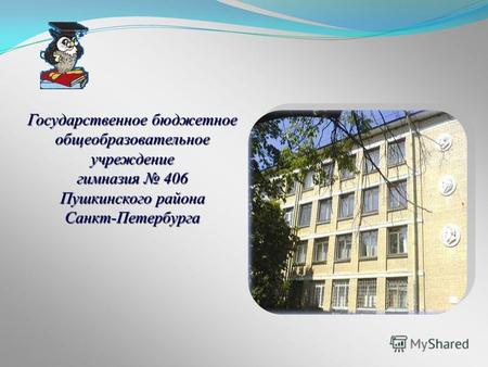 Государственное бюджетное общеобразовательное учреждение гимназия 406 Пушкинского района Санкт-Петербурга.