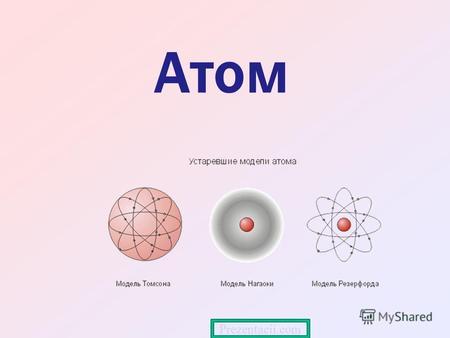Атом Prezentacii.com. Атом Понятие об атоме Виды радиоактивных излучений Модели атома Опыт Резерфорда Размер ядра Противоречия модели атома Резерфорда.