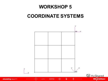 WORKSHOP 5 COORDINATE SYSTEMS. WS5-2 NAS120, Workshop 5, May 2006 Copyright 2005 MSC.Software Corporation.