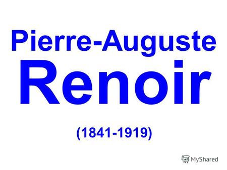 Pierre-Auguste Renoir (1841-1919) Self-portrait.