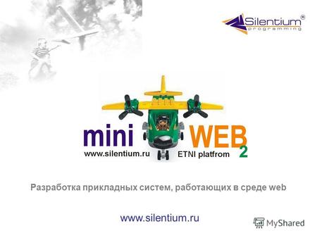 Разработка прикладных систем, работающих в среде web www.silentium.ru.