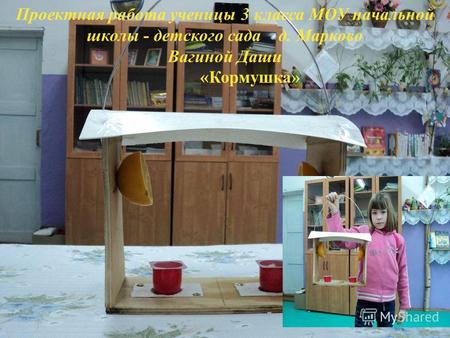 Проектная работа ученицы 3 класса МОУ начальной школы - детского сада д. Марково Вагиной Даши «Кормушка»