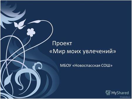 Проект «Мир моих увлечений» МБОУ «Новоспасская СОШ»